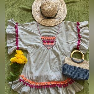 Laraethnics Swim Pom Pom Cover Up